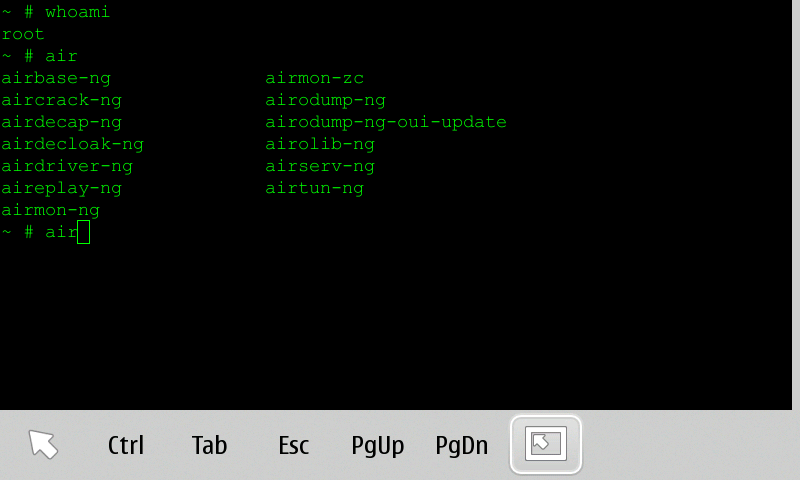 aircrack-ng for maemo n900 mobile phone hacking